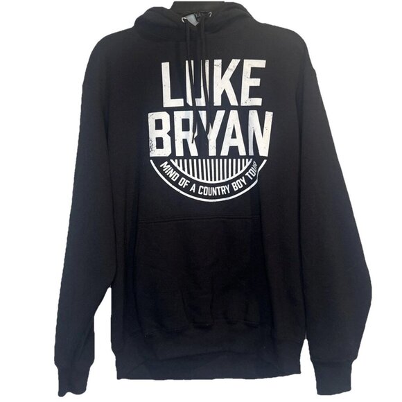 Luke Bryan Mind Of A County Boy Black Tour Hoodie Sweatshirt Unisex Sz M - Picture 1 of 6